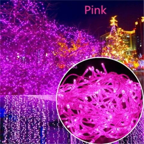 3M Fairy String Lights, Waterproof Indoor & Outdoor Decorative Lighting. Pink Color.