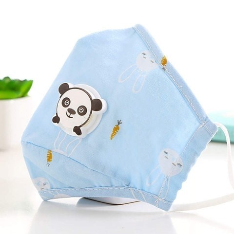 Cotton washable anti-pollution mask for children with filter (blue carrot) from Talpety