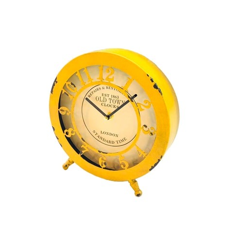 LINJOY Yellow Wall Clock Antique Creative Creative Bedroom Living Room Home Decor