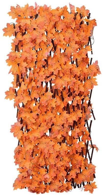 Yata Bamboo Fence with Orange Leaves - 6 Pieces