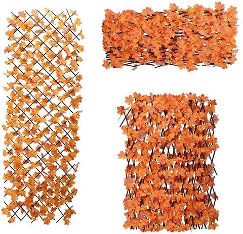 Yata Bamboo Fence with Orange Leaves - 1 Piece