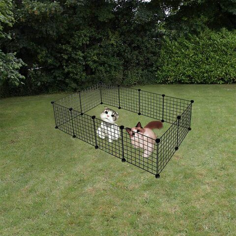 Naor 12 Panels Pet Playpen, Diy Small Animal Cage For Guinea Pigs, Puppy | Pet Products Portable Metal Wire Yard Fence (12 Panels)