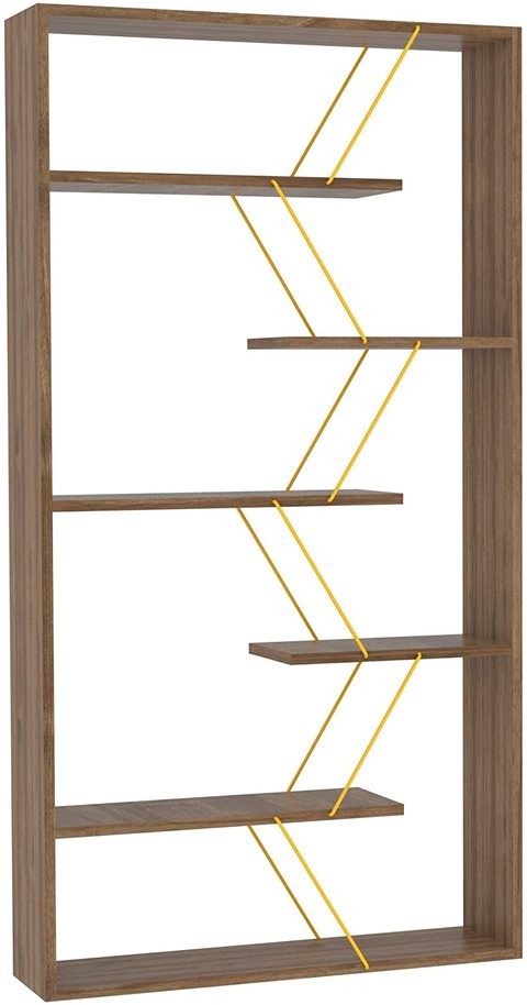 Home Canvas Tars Bookcase - Walnut/Yellow