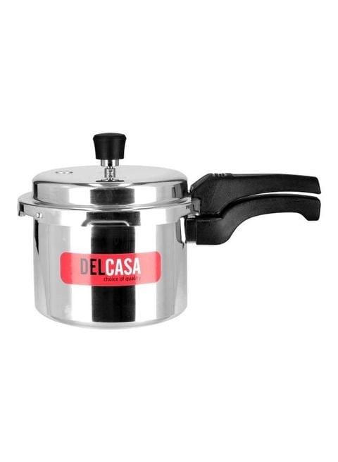 Delcasa Aluminum Pressure Cooker 3 Liter - Black/Silver