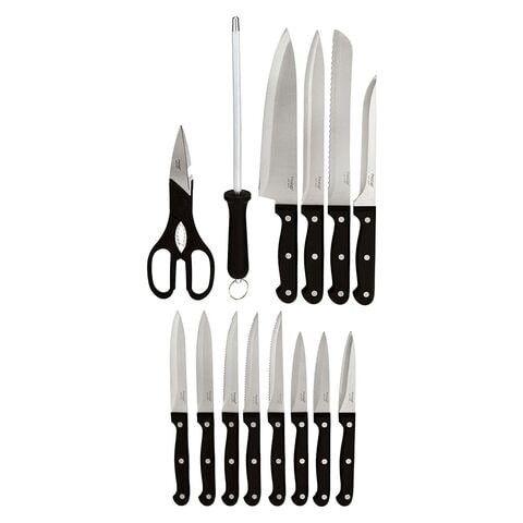 Prestige knife set 15 pieces black color