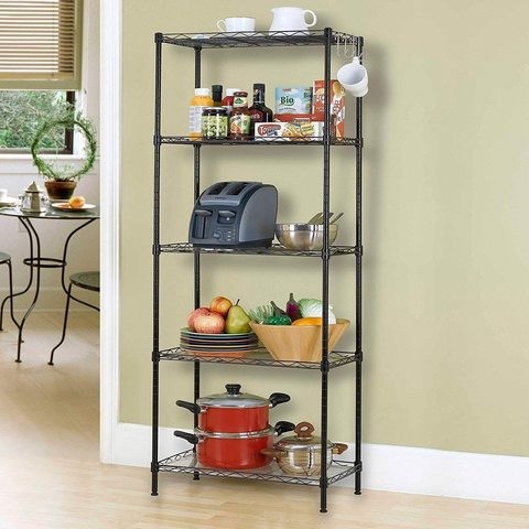 Nosense Metal Wire Shelves for Storage, 5 Shelves for Kitchen or Bathroom