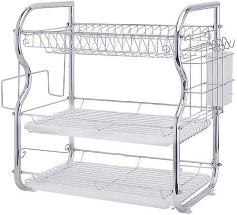 3-tier dish rack silver