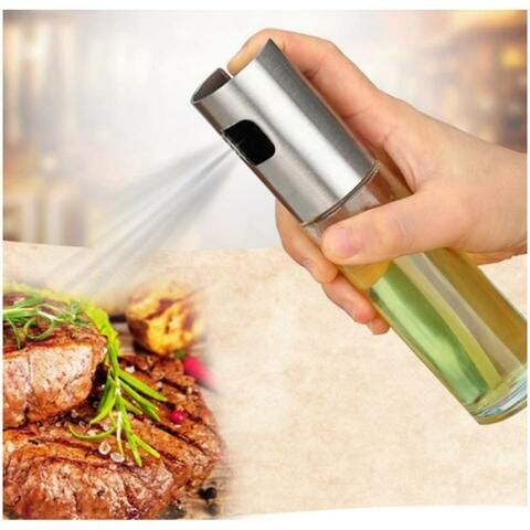 ALISSA 100ml Oil Spray Bottle Push type Glass Oil Pot Leak-proof Oil Dispenser