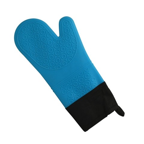 blue silicone gloves