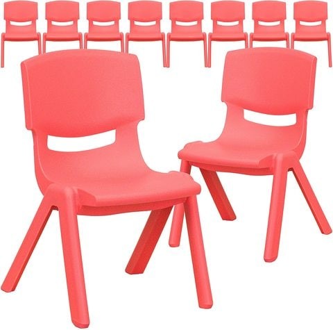 Flash Furniture 10 Pieces Stackable Plastic School Chair With Height 10.5 Inch