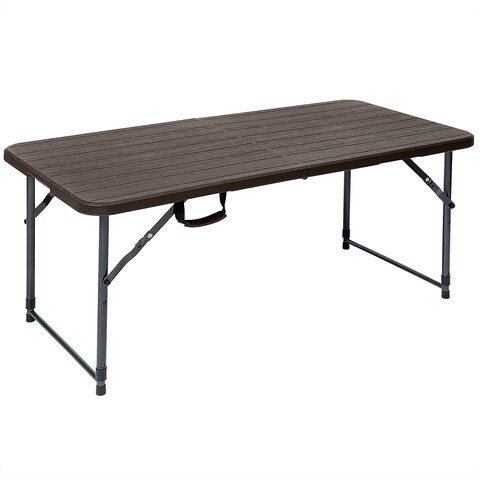 Portable Brown Plastic Folding Table 7-8 person Party/Picnic/Garden/Dining/Kitchen/Buffet/Restaurant