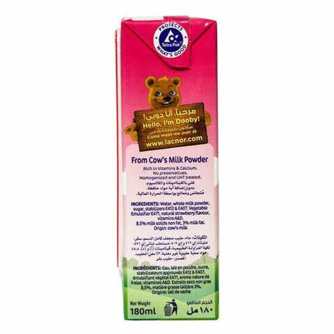 Lacnor Essentials Strawberry Flavored Milk 180ml