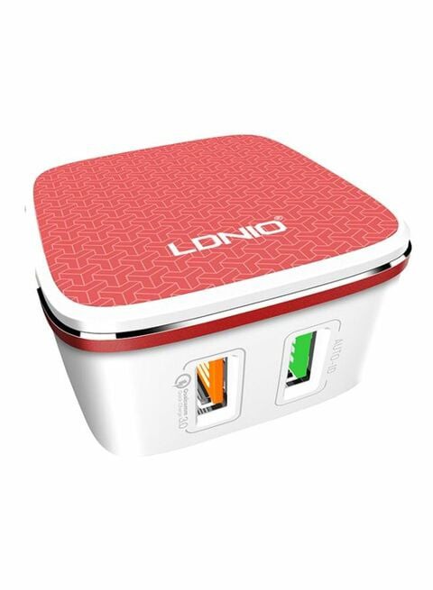 LDNIO Quick Charge USB Charger White/Red