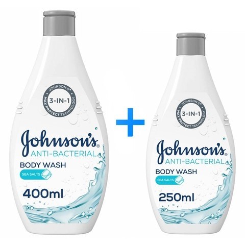 Johnson's Body Wash Anti-Bacterial Sea Salt 400ml + 250ml