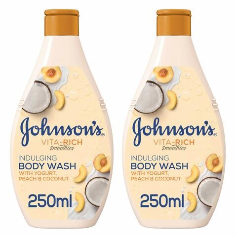 JOHNSON’S, Body Wash, Vita-Rich, Yogurt, Peach & Coconut, 400 ml x Pack of 2