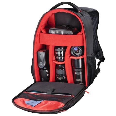 HAMA 139855 &quot;Miami&quot; Camera Backpack, 190, black/red