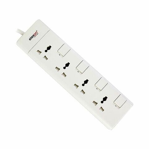 Elexon 4 Way Power Bar White 3m