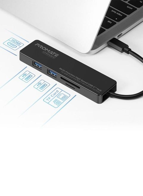 Promate - LinkHub-C USB Hub Black