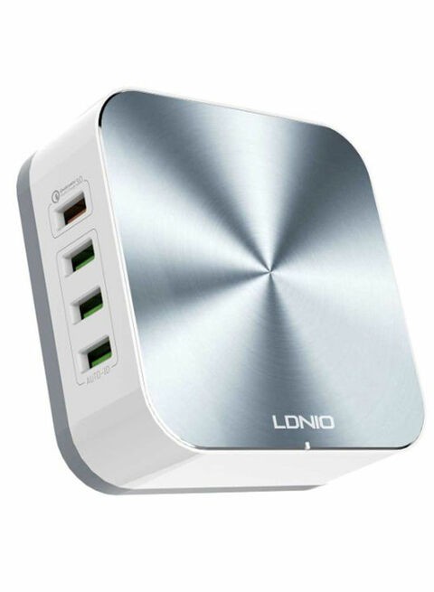 LDNIO 8-USB Port Desktop Charger White/Silver