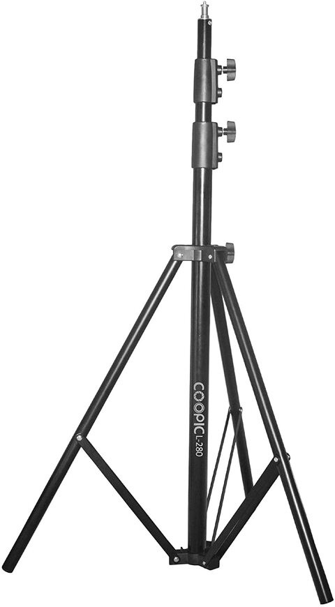 Coopic 3Pcs L280 280cm/2.8m Heavy Duty Aluminum Alloy Photo Studio Light Stand With 1/4&quot; Screw For Strobe Lights, Studio Kits, Flash, LED Video Light, Softbox, Reflectors, Umbrella.