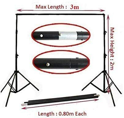 Coopic 2X3m Background Stand With 1.5X3m White Non Woven Background Backdrop Lighting Photography Kit