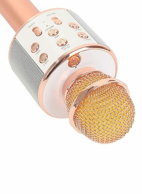 Generic Multi-Functional Wireless Bluetooth Karaoke Microphone Bk-858 Rose Gold