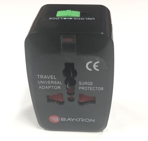 Baykron Universal world travel adapter Black