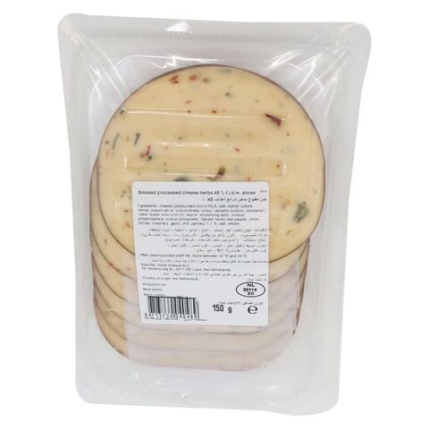 Smoked Processed Cheese Slices with Herbs 150g