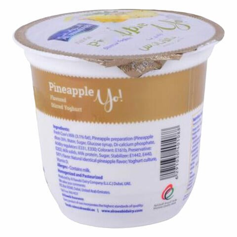 Al Rawabi Full Fat Yo Pineapple Stirred Yoghurt 130g