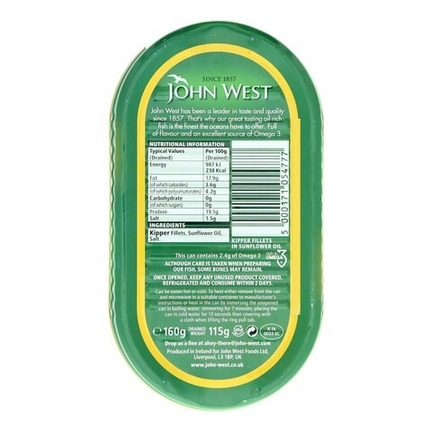 John West Kipper Fillets in Sunflower Oil 160g