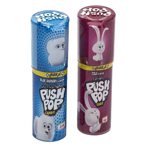 Bazooka Push Pop Blueberry and Cola Flavored Candies 15g x Pack of 20