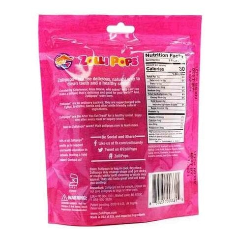 Zolli Pops Strawberry Clean Teeth Drop Candies 87g