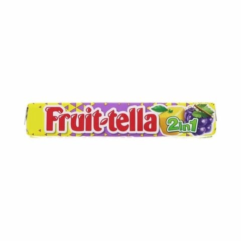 Fruit-Tella 2-In-1 Lemon Grape Chewy Candy 32.4g x20