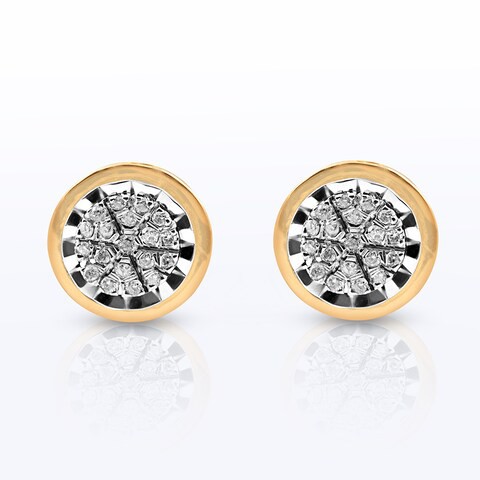 18k NAPOLI DIAMOND EARRING 0.1 CTS-Yellow Gold