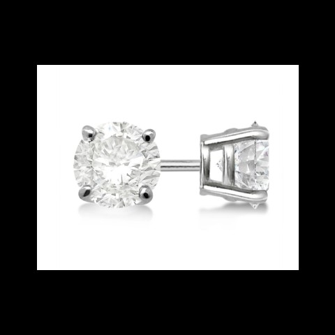 18k SOLITAIRE  10 CENTS DIAMOND EARRING 0.2 CTS-White Gold