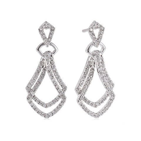 18k ILLUSION DIAMOND EARRING 0.41 CTS-Yellow Gold