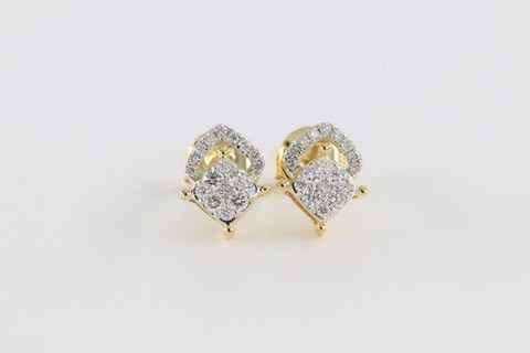 18k ILLUSION DIAMOND EARRING 0.25 CTS-White Gold