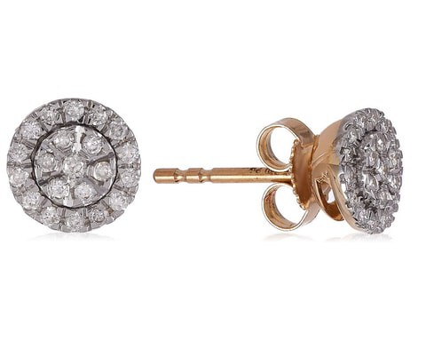 18k NAPOLI DIAMOND EARRING 0.25 CTS-Yellow Gold