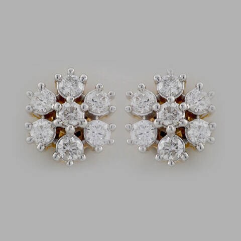 18k NAKSHATRA DIAMOND EARRING 0.35 CTS-White Gold