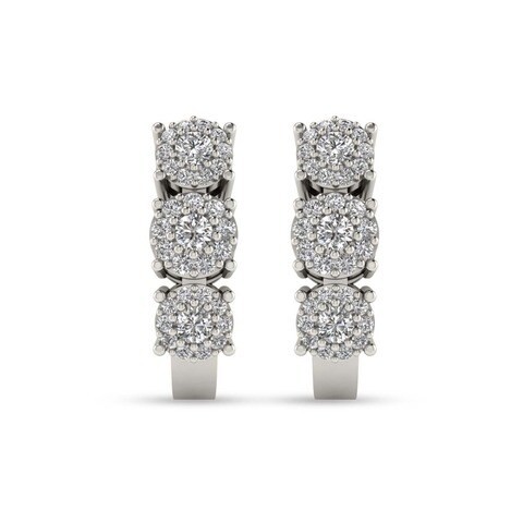 18k ILLUSION DIAMOND EARRING 0.47 CTS-White Gold