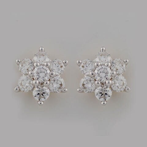 18k NAKSHATRA DIAMOND EARRING 0.62 CTS-White Gold