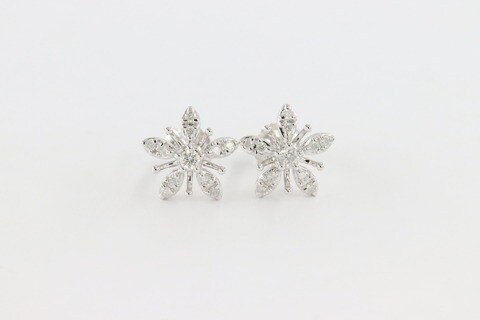 18k ILLUSION DIAMOND EARRING 0.22 CTS-White Gold