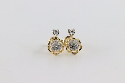 18k ILLUSION DIAMOND EARRING 0.22 CTS-White Gold