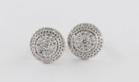 18k ILLUSION DIAMOND EARRING 0.43 CTS-White Gold