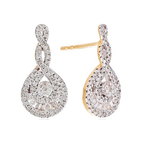 18k ILLUSION DIAMOND EARRING 0.51 CTS-White Gold