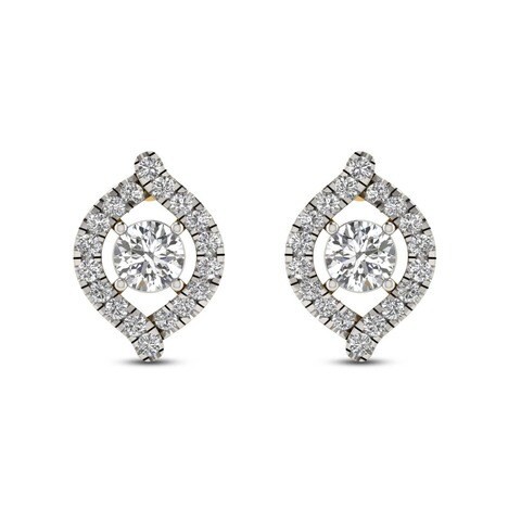 18k ILLUSION DIAMOND EARRING 0.22 CTS-Yellow Gold