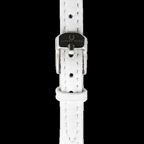 Alfred Sung - Women&#39;s Silhouette Analog Watch AS2004SRL-7A | White colour | Genuine Leather | Water Resistant