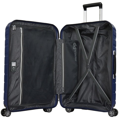 Eminent Brand 3-Piece-Set of Hardsided PP 4 Twin-Wheel Spinner Luggage Trolley in Dark Blue Color B0011-3_DBL