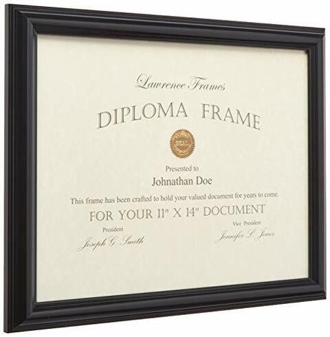 Lawrence Frames 11 by 14-Inch Black Diploma Frame, Domed Top