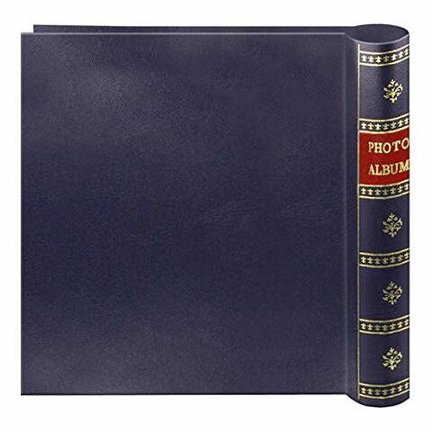 Pioneer Photo 200-Pocket Coil Bound Cover Photo Album for 4 by 6-Inch Prints, Bay Navy Blue Leatherette with Gold Accents